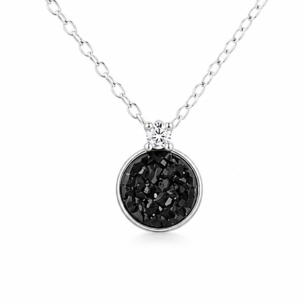 Collar Punto Piedra Druza Negra