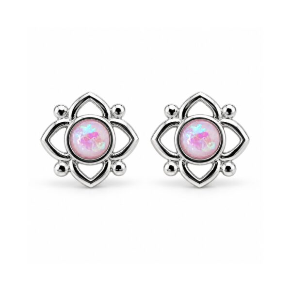 Aros Flor Ópalo Blanco