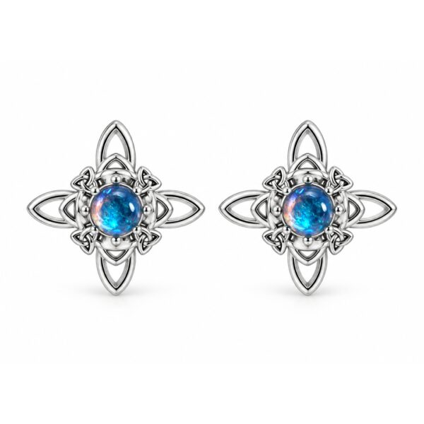 Aros Nudo de Brujas Piedra Luna
