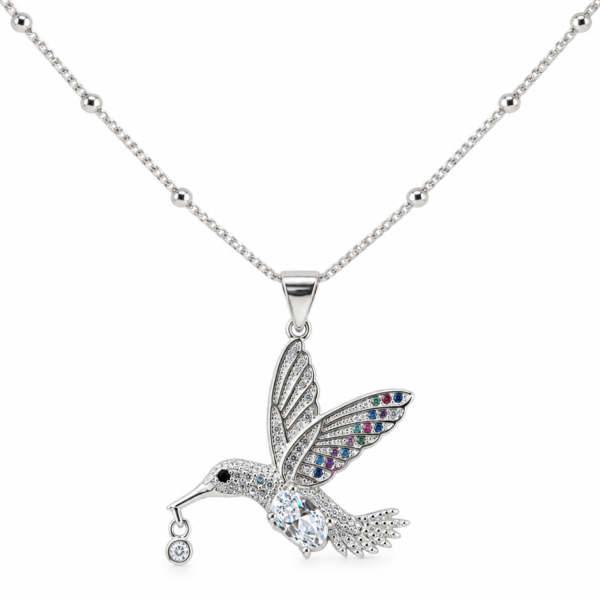 Collar Colibri Circonado con Punto Circón